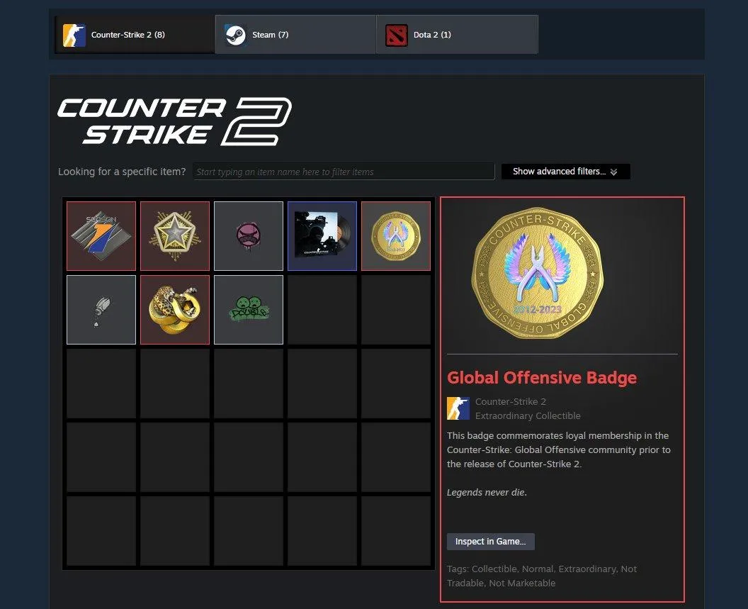 CS273 Prime Account 800+ Hours, Diamond Operation Broken Fang Coin, Premier Season One Medal, Global Offensive Badge, 2024 Service Medal 